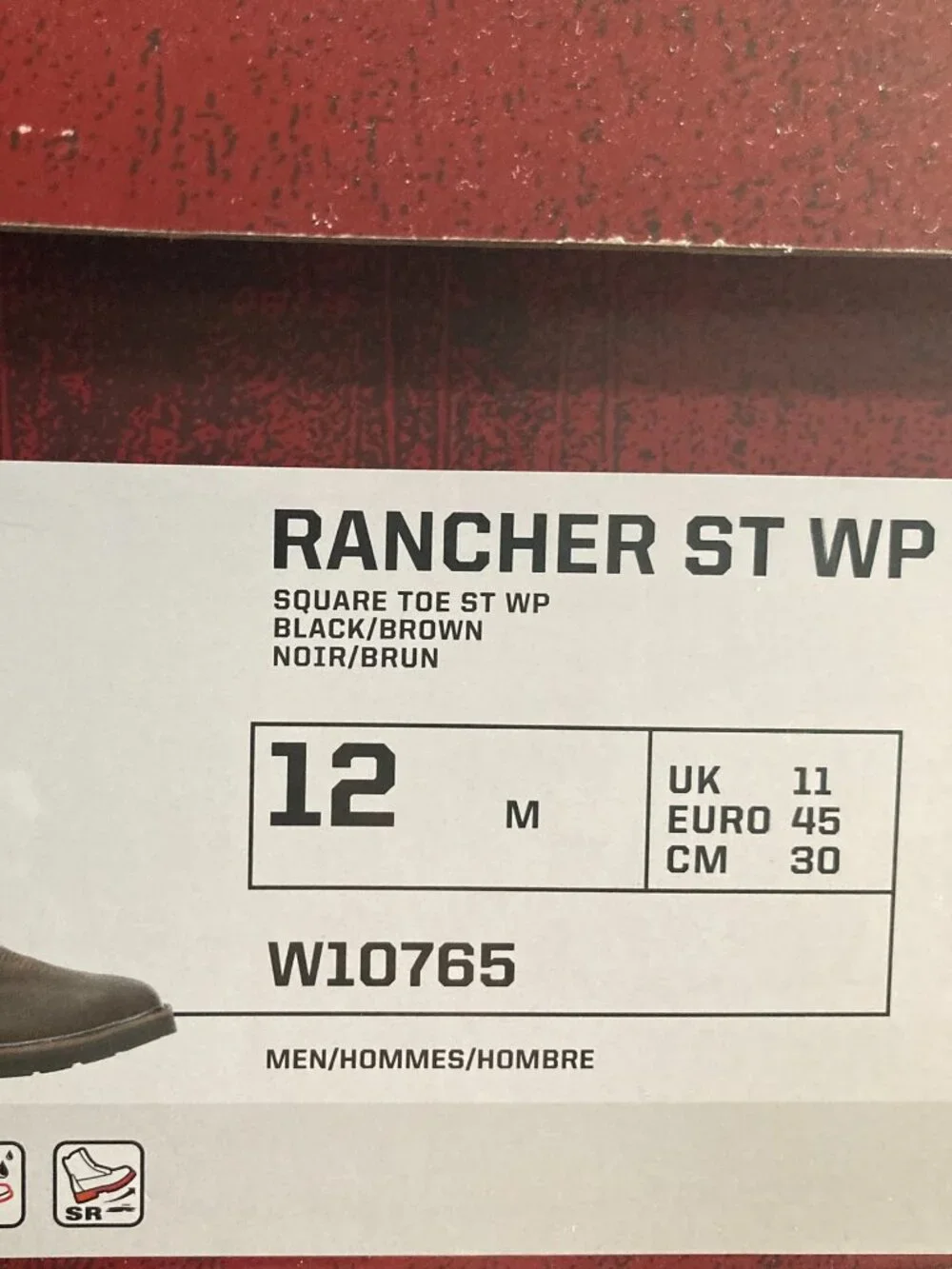 Wolverine Rancher Steel Toe Waterproof Wellington Work Boots Mens 12 Black Brown
